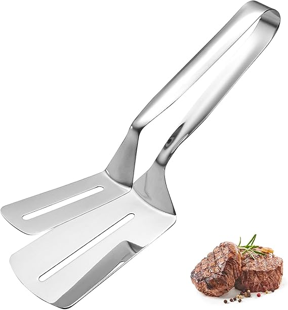 Stainless Steel Steak Clamp Food Bread Meat BBQ Clip Tongs Kitchen Cooking Tool