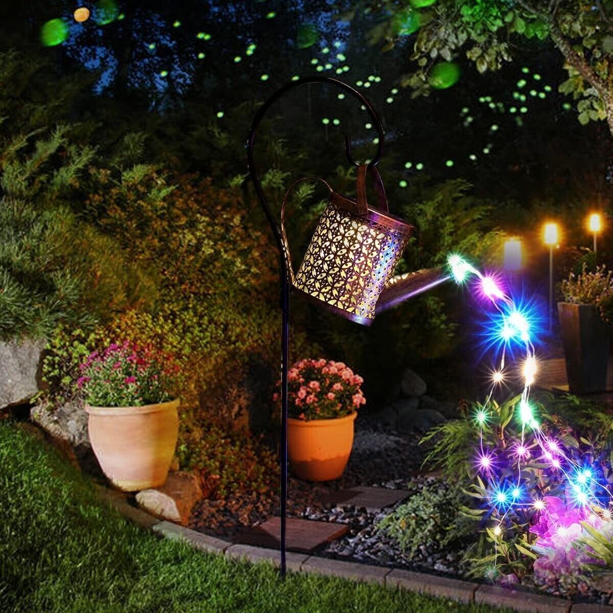 Copper Solar Garden Lights For Outdoor Pathway Yard Deck Lawn Patio